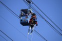 Koelner Seilbahn Gondel blieb haengen Koeln Linksrheinisch P416